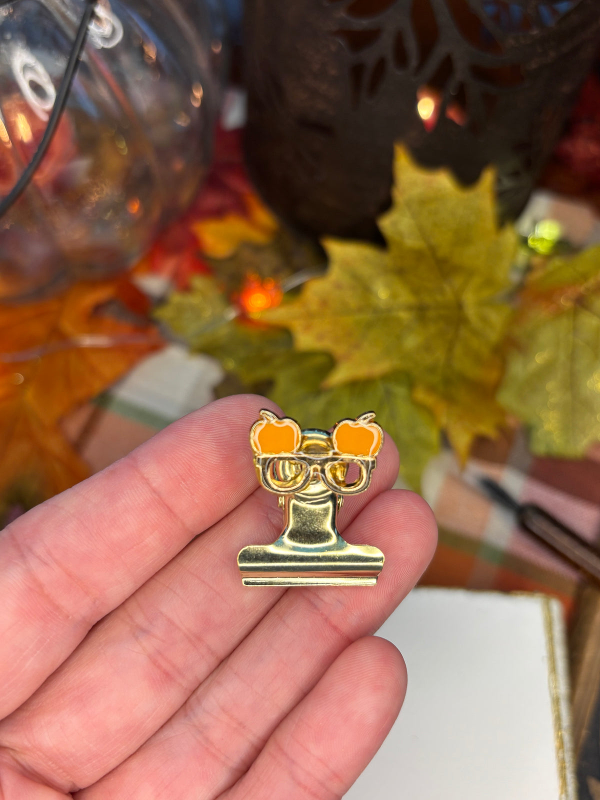 Pumpkin Specs Bulldog Clip