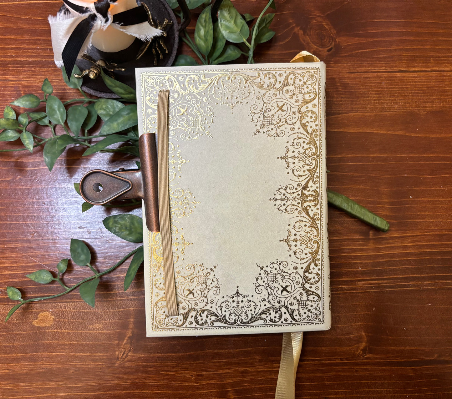 Cream Gold Gilded Journal
