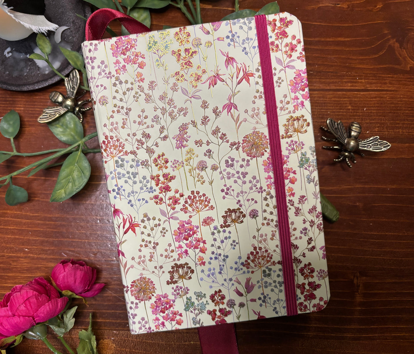 Cream Floral Journal -Gold Foil