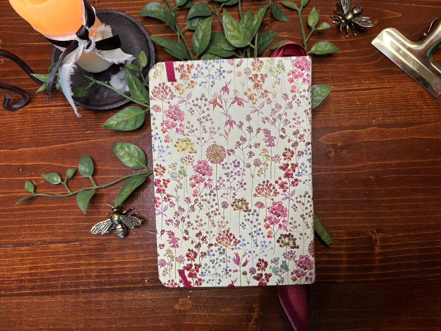 Cream Floral Journal -Gold Foil