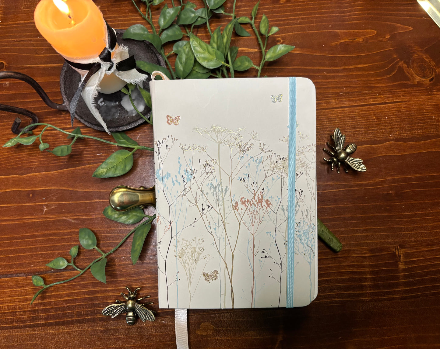 Cream Floral Journal -Gold Foil