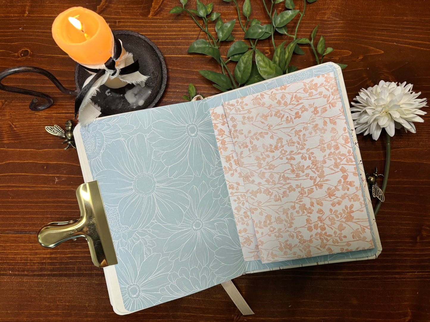 Cream Floral Journal -Gold Foil