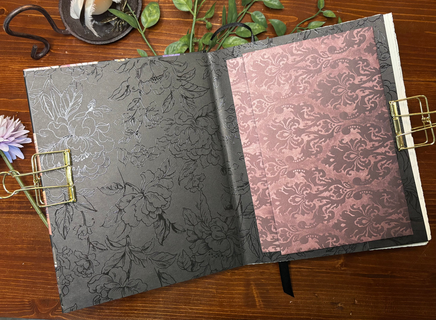 Black Floral Journal