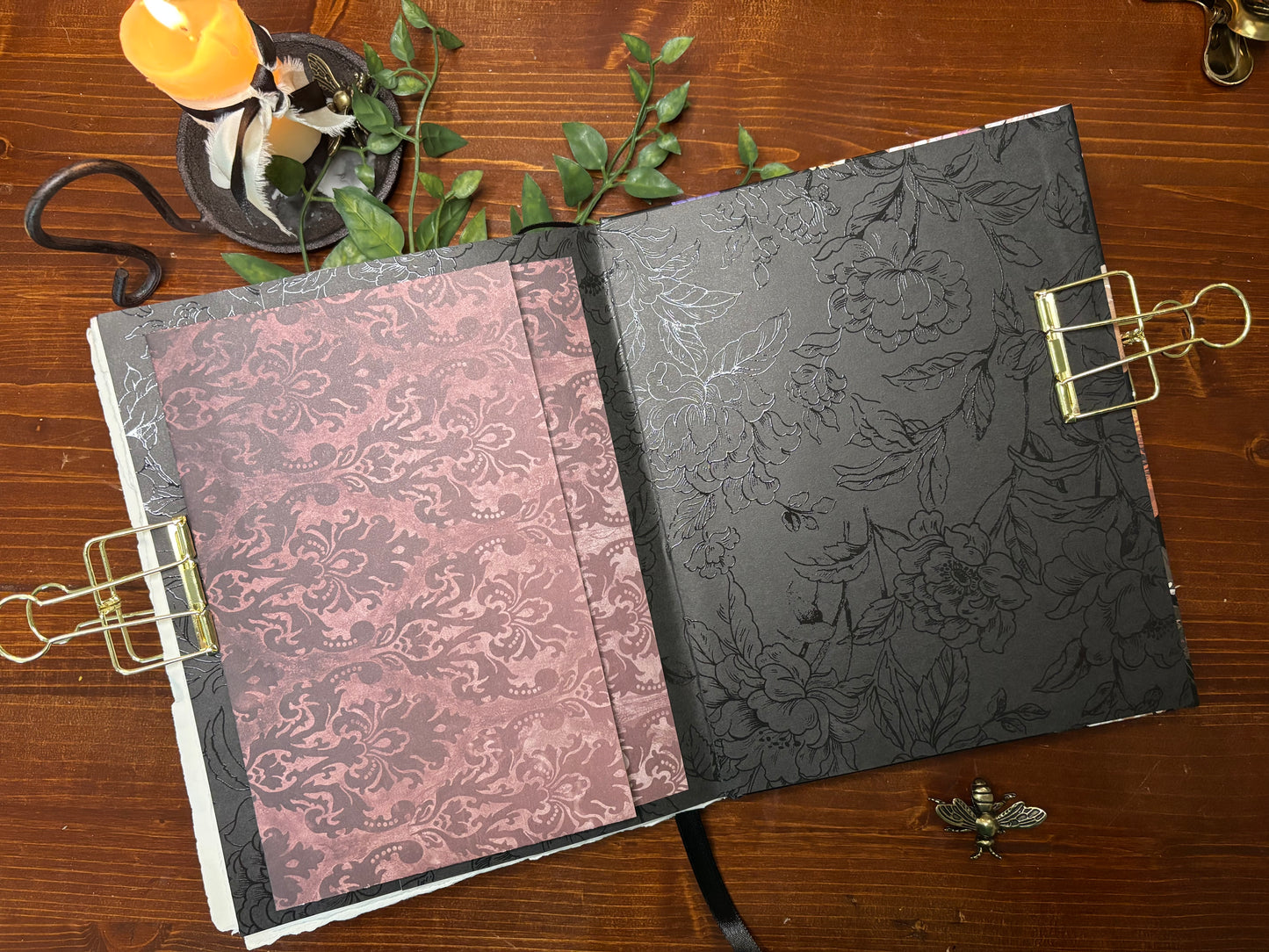 Black Floral Journal