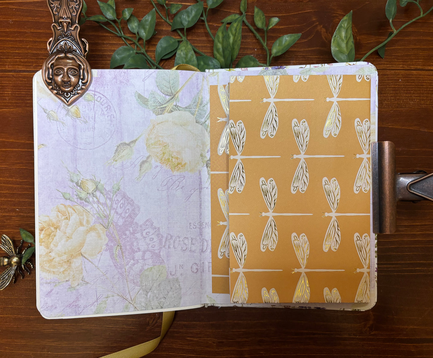 Butterfly and Dragonfly Journal -Gold Foil