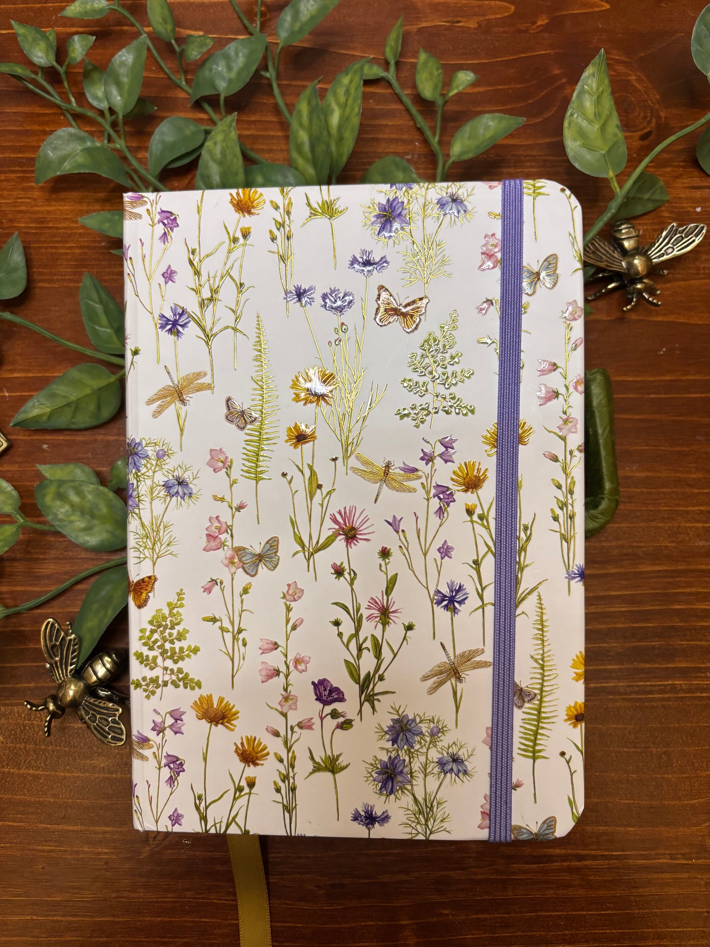 Butterfly and Dragonfly Journal -Gold Foil
