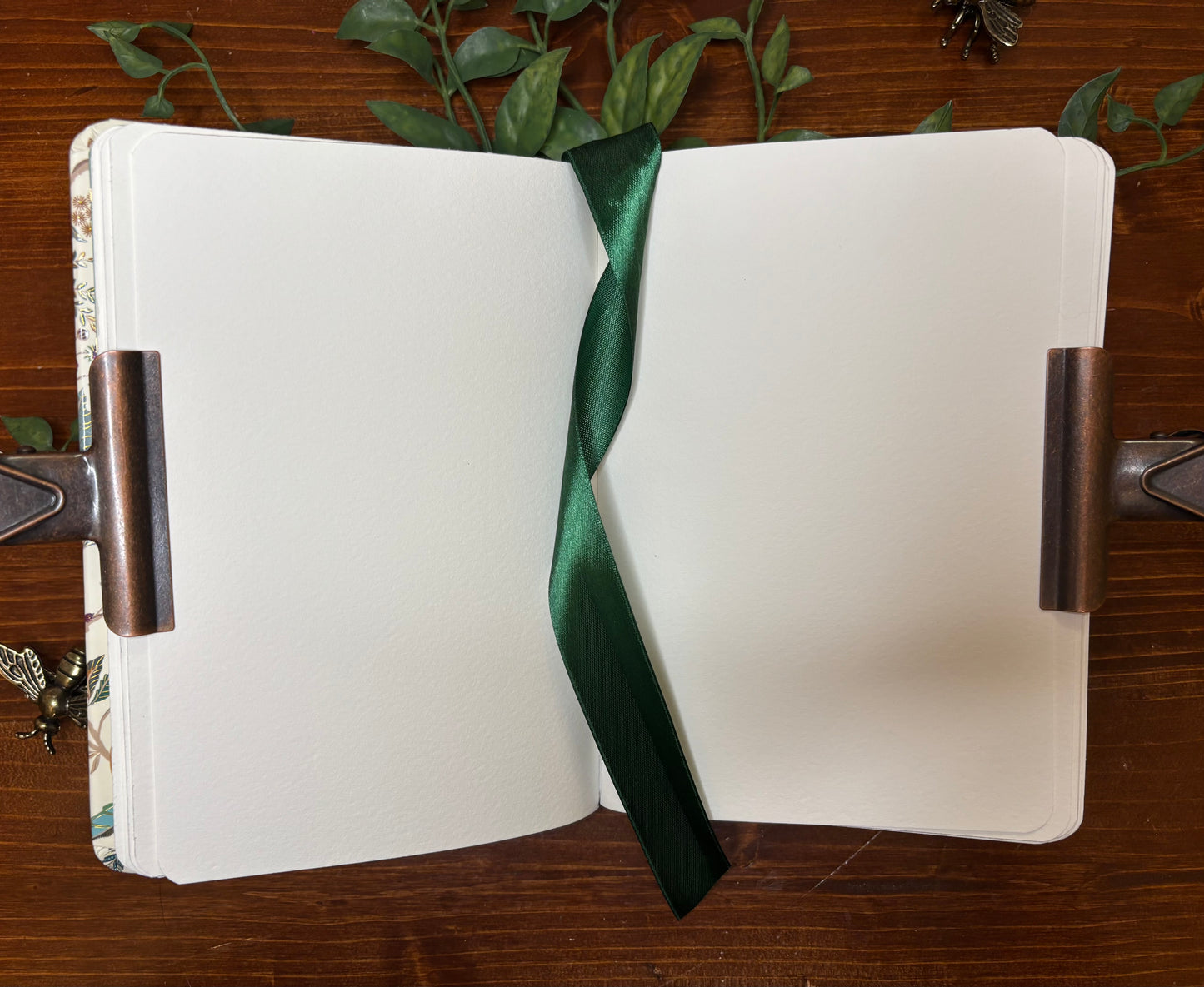 Fall Journal -Green Ribbon -Gold Foil