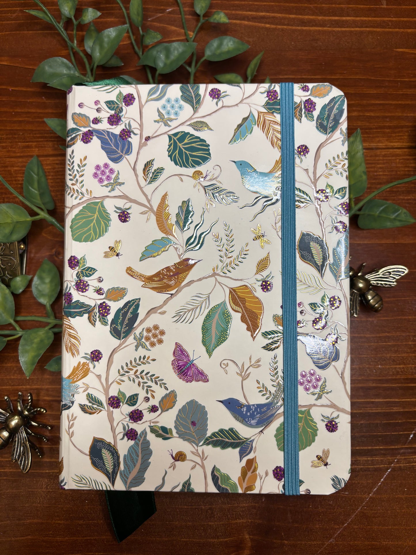 Fall Journal -Green Ribbon -Gold Foil