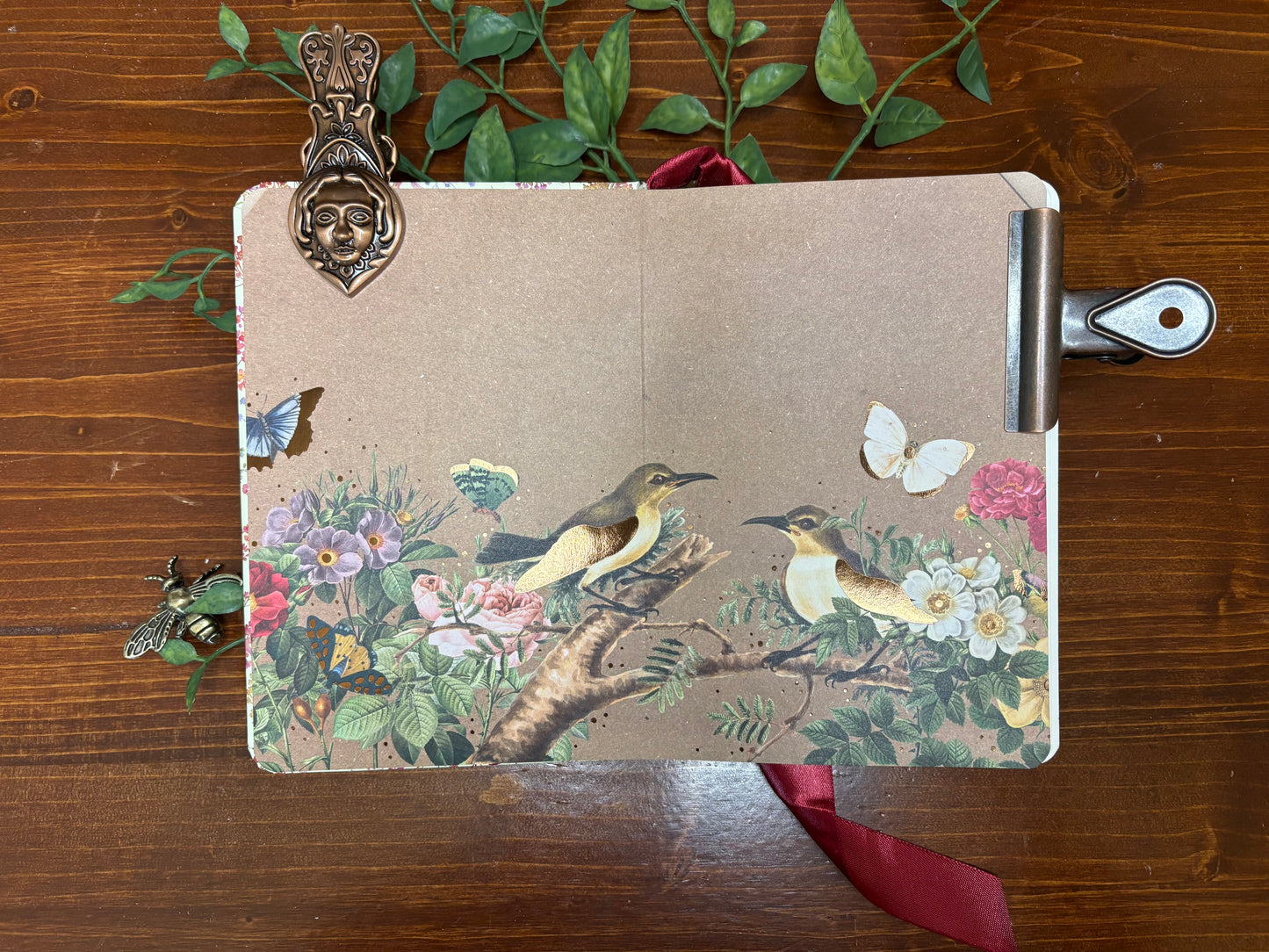 Cream Floral Journal -Gold Foil