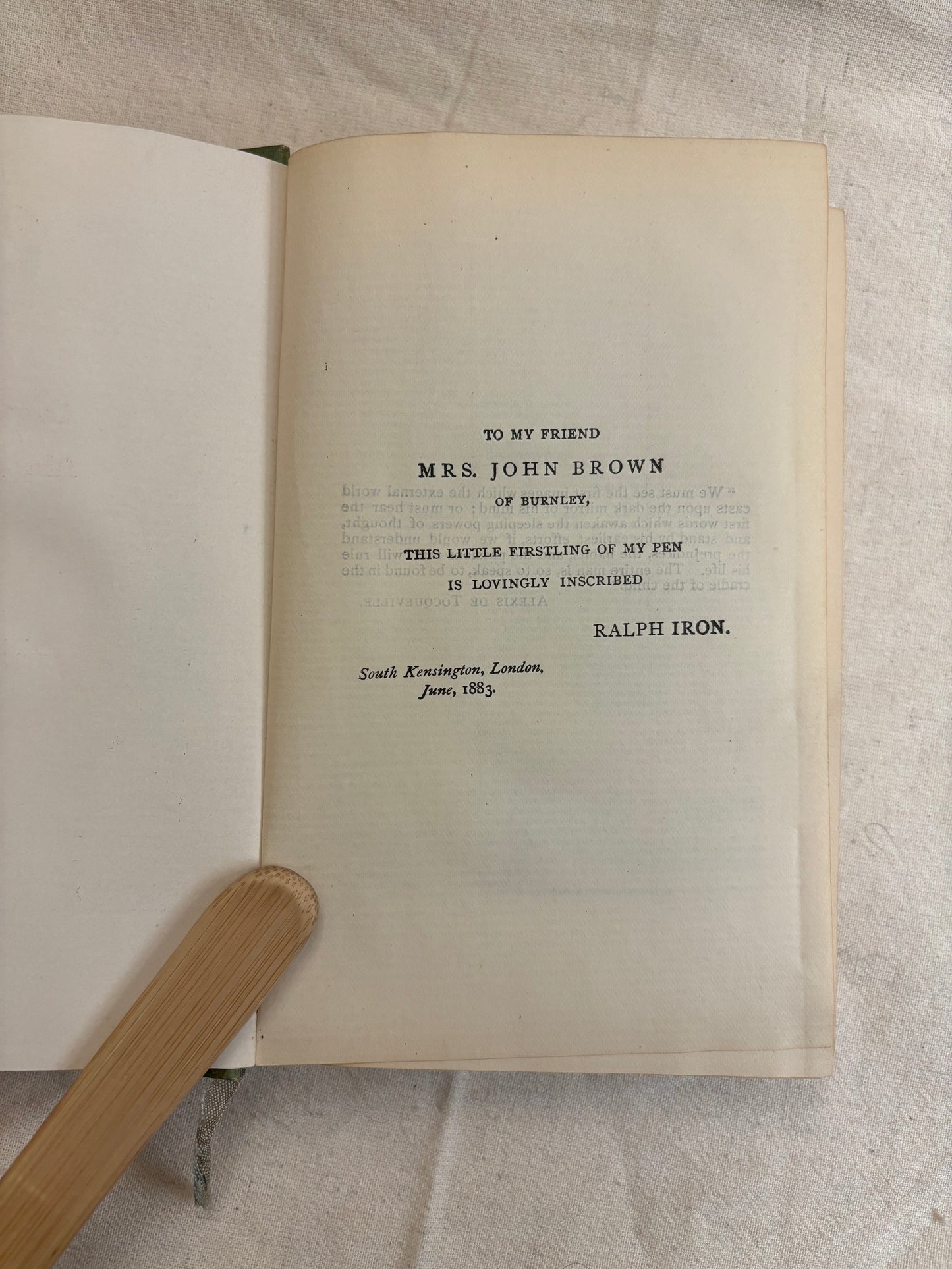 Story of an African Farm -Olive Schreiner c.1883