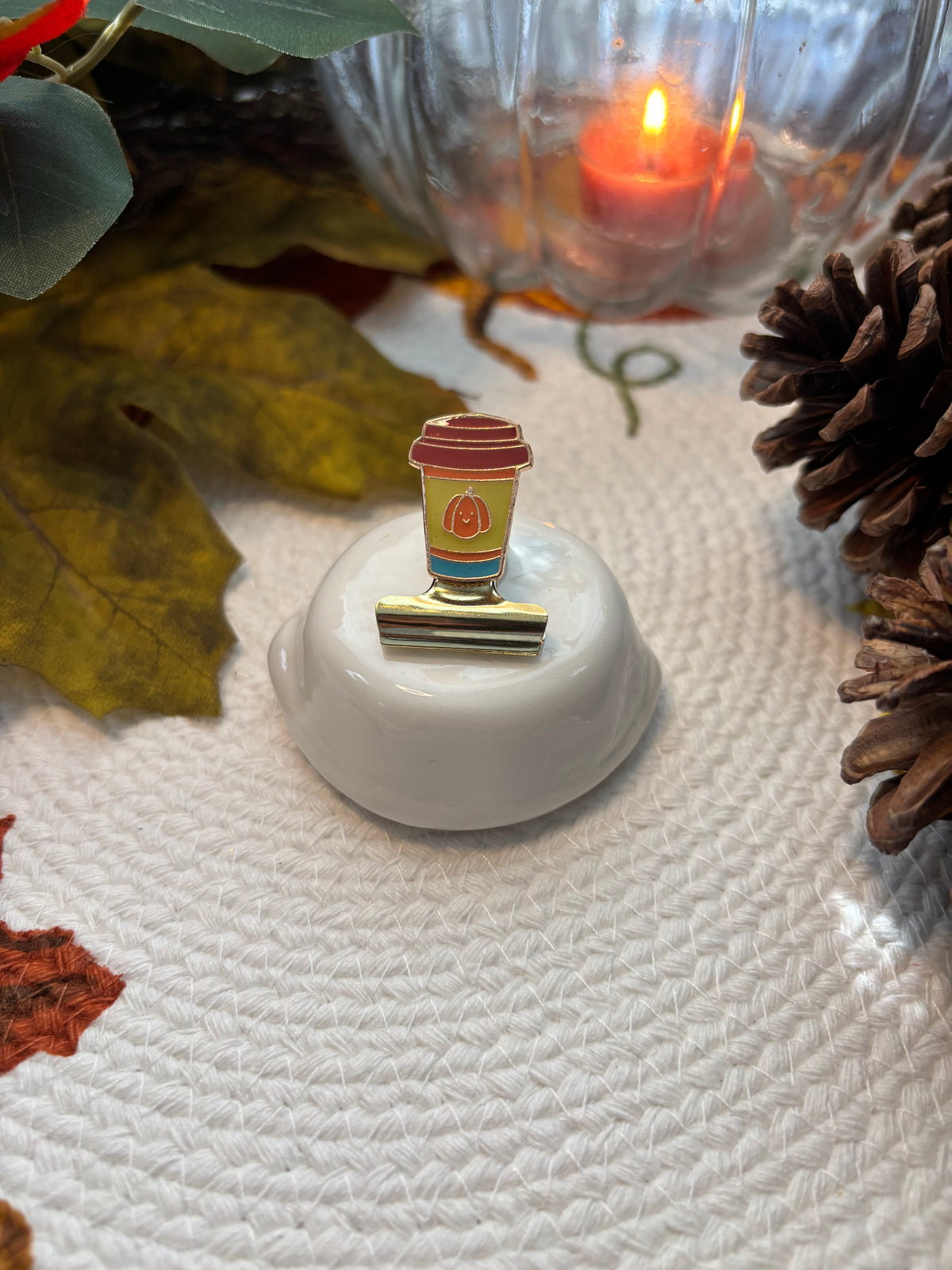 Pumpkin Pick-Me-Up Bulldog Clip
