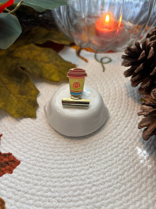 Pumpkin Pick-Me-Up Bulldog Clip