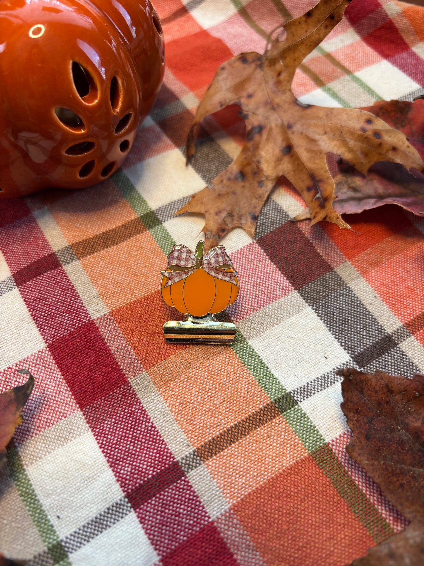 Pretty Little Pumpkin Bulldog Clip
