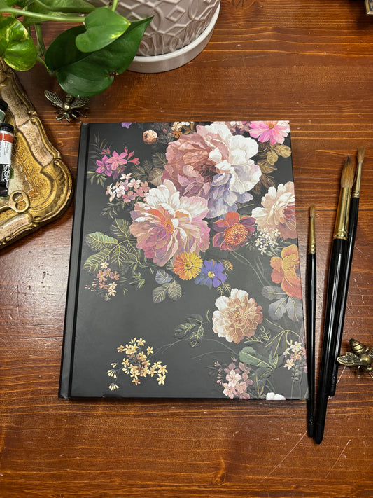 Black Floral Journal