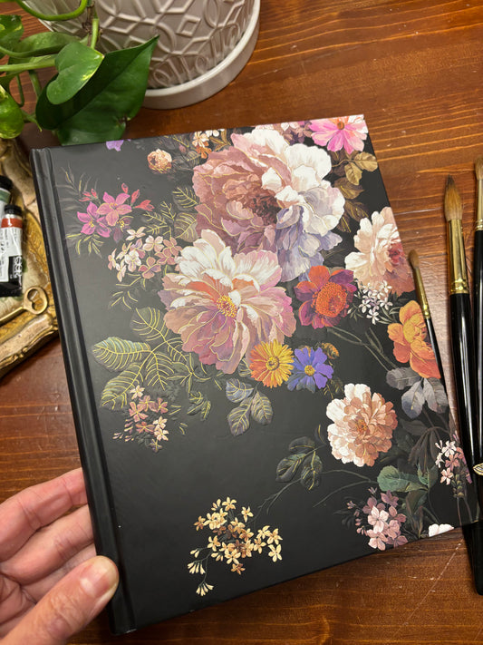 Black Floral Journal