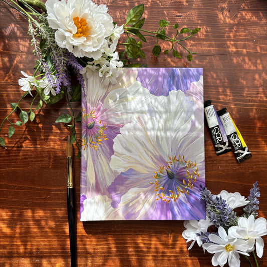 Purple Poppies Watercolor Journal