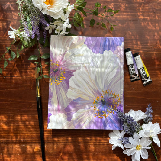 Purple Poppies Watercolor Journal