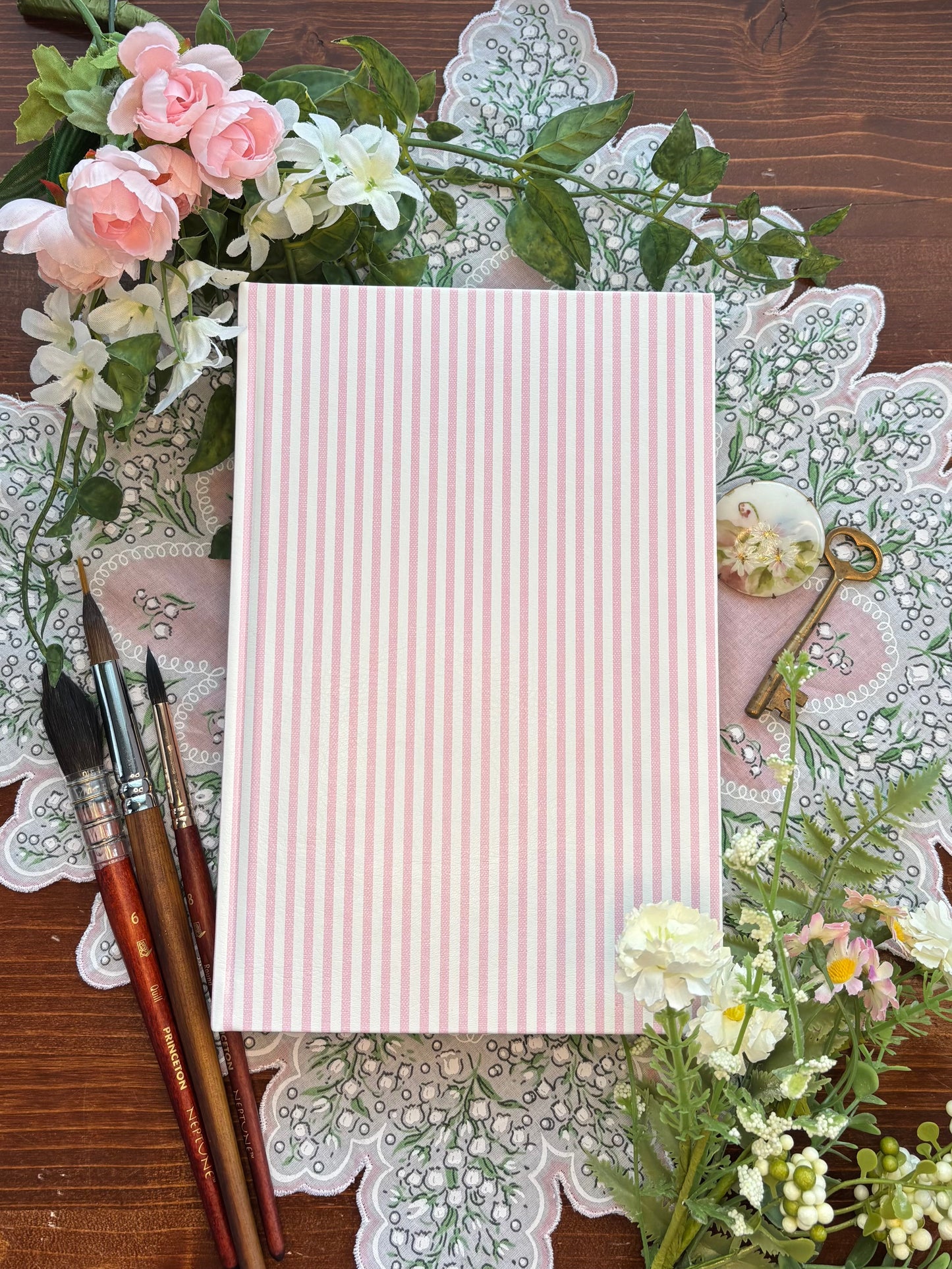 Pink Stripe Watercolor Journal