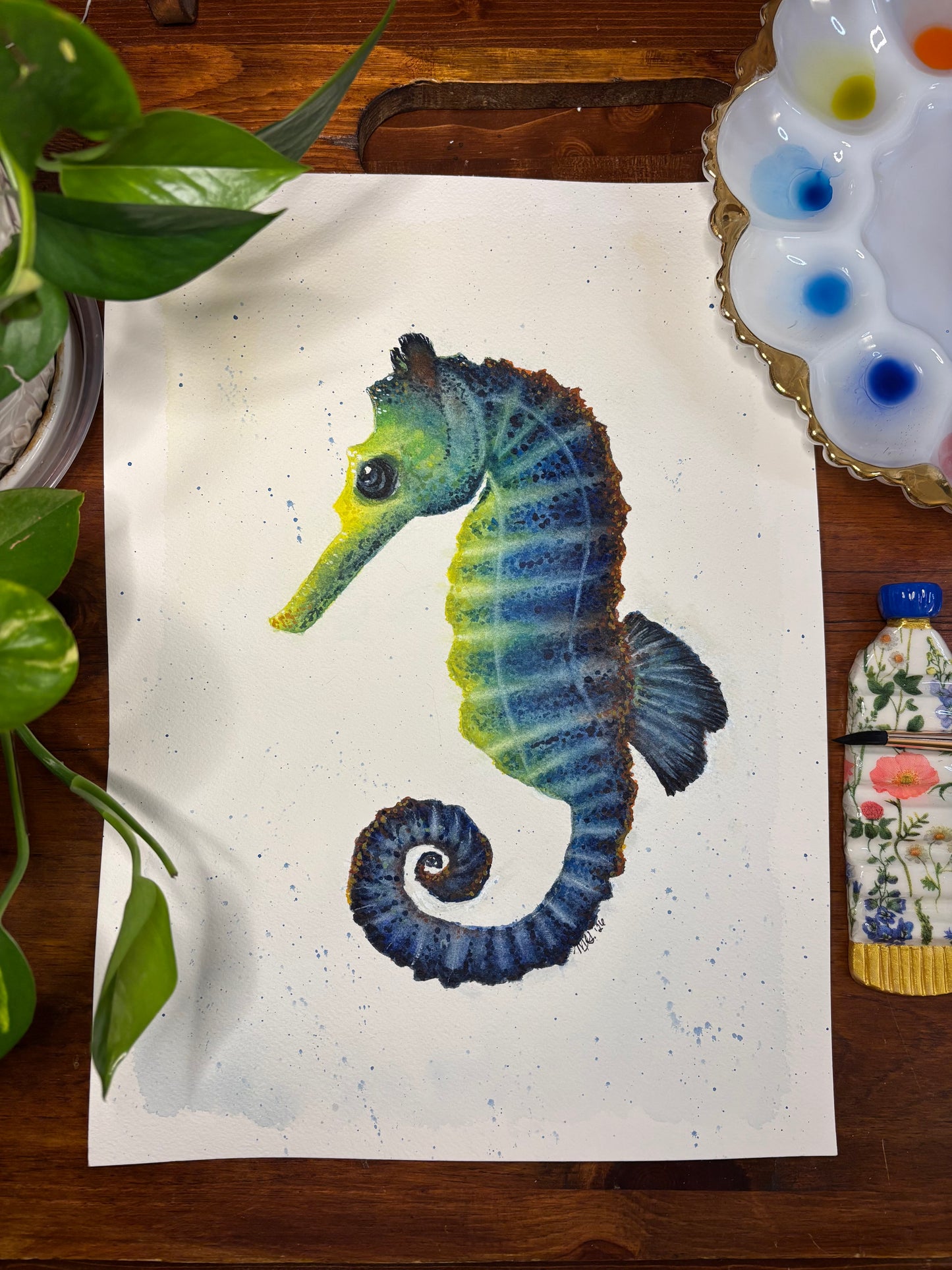 Seahorse Watercolor
