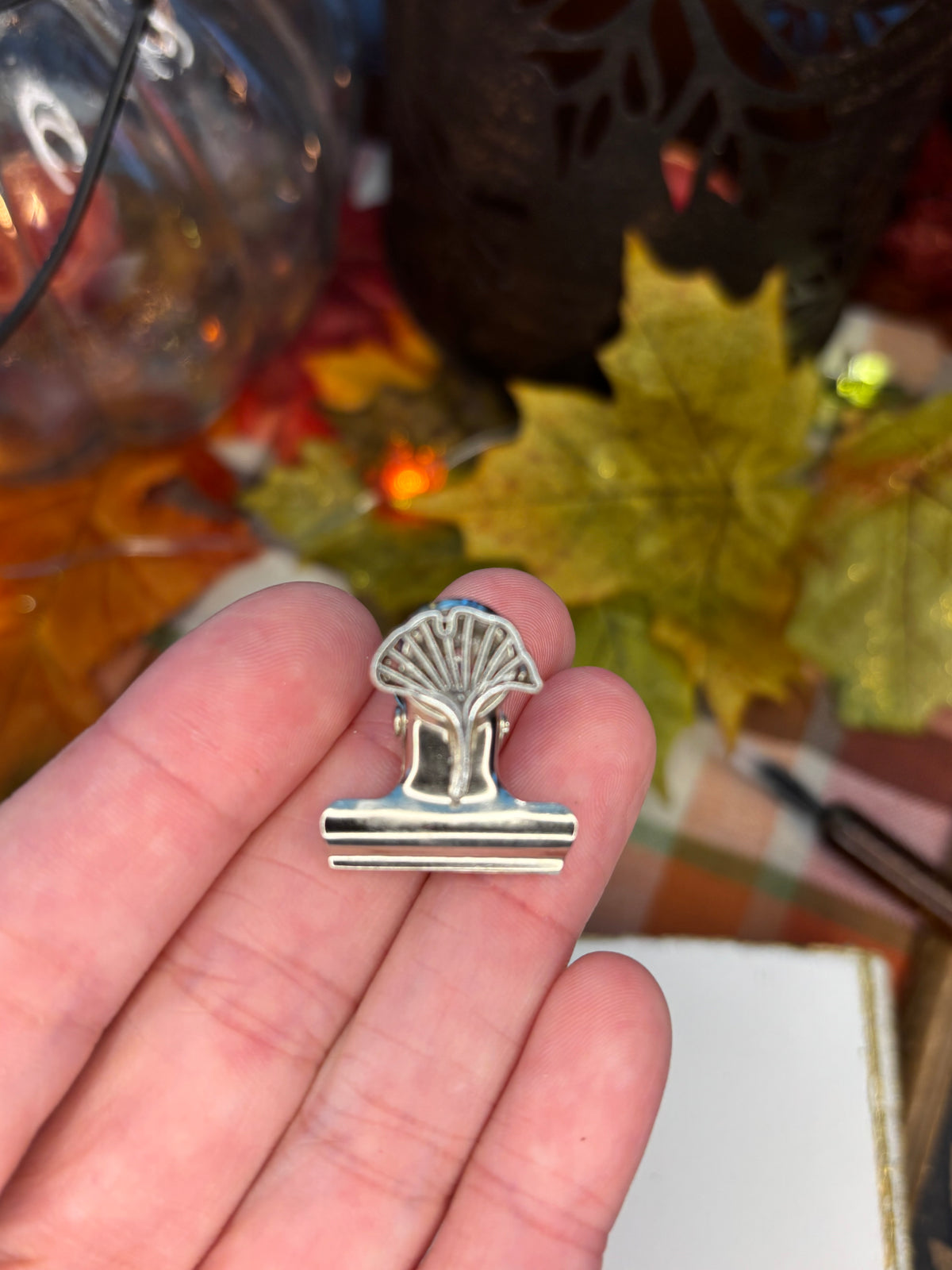 Ginkgo Leaf Bulldog Clip