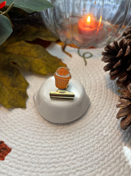 Pumpkin Spice Bulldog Clip