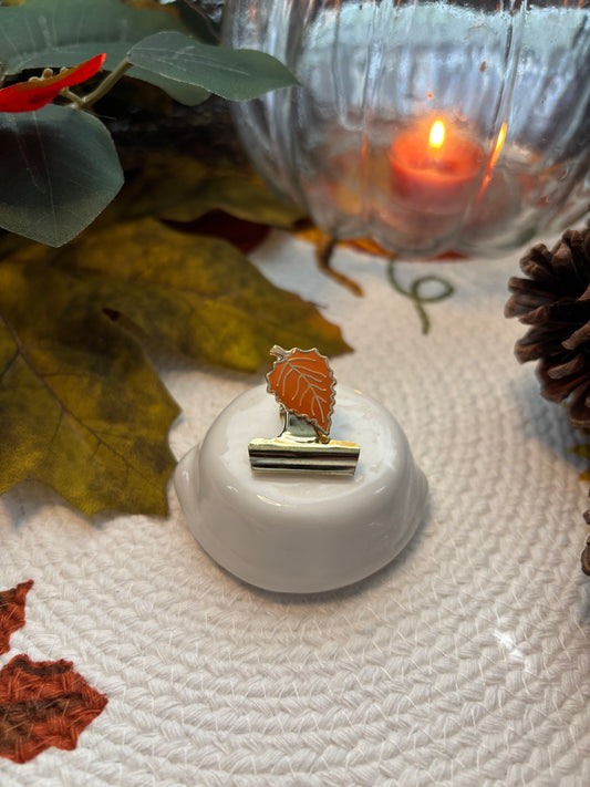 Falling Leaf Bulldog Clip